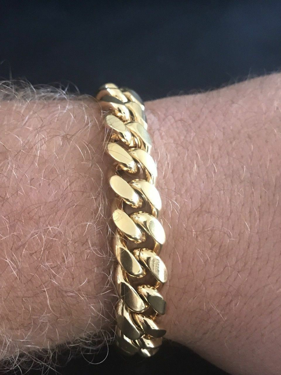 12mm Men’s Miami Cuban Link Bracelet & Chain Set 18k Gold Plated Stainless Steel