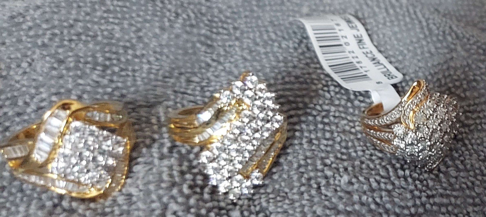 Silver and White Ring Lot with Unused Jewelry Cleaner USED Sold As Is