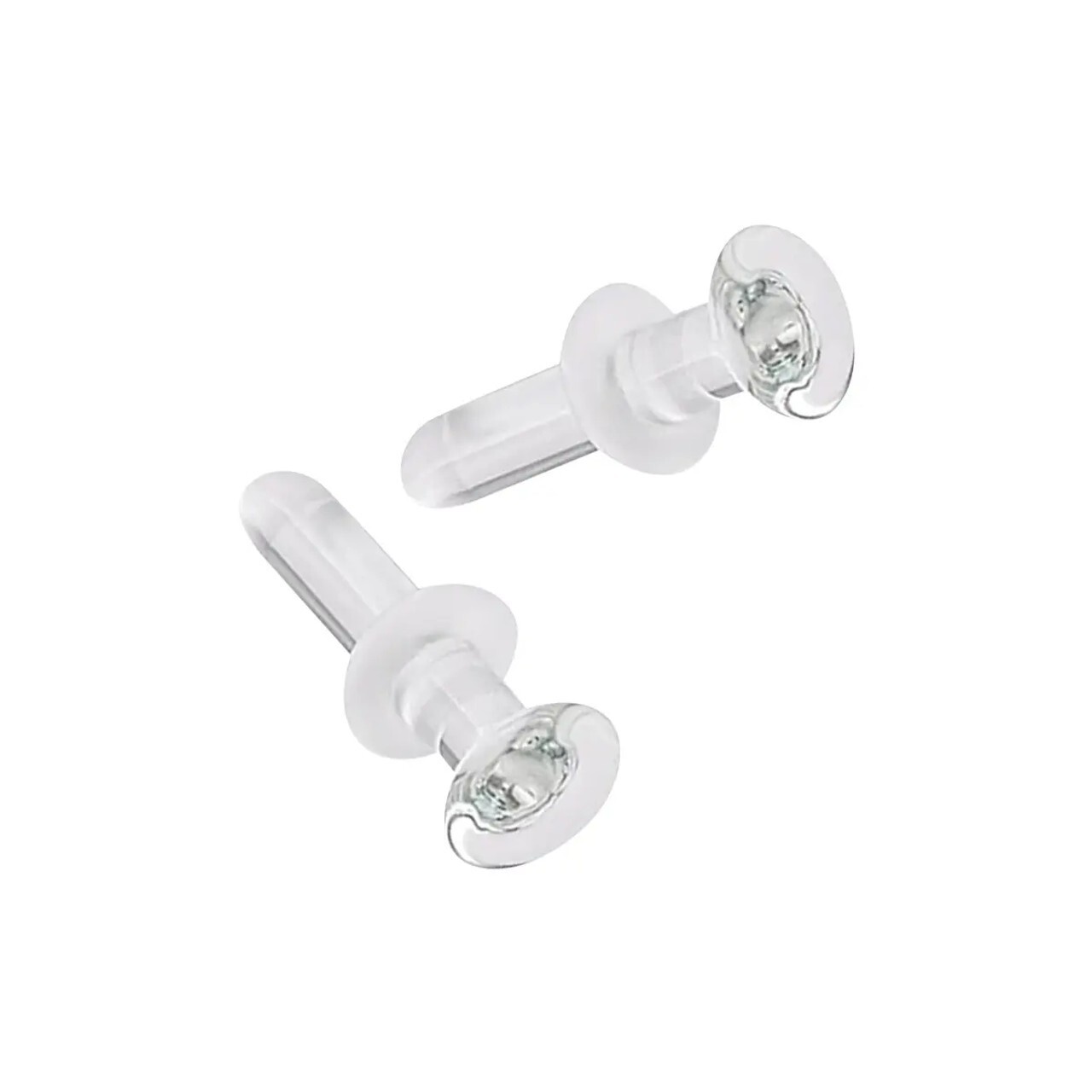 Clear Gorilla Glass Straight Flat Back Labret Studs Piercing Retainer 8G to 20G