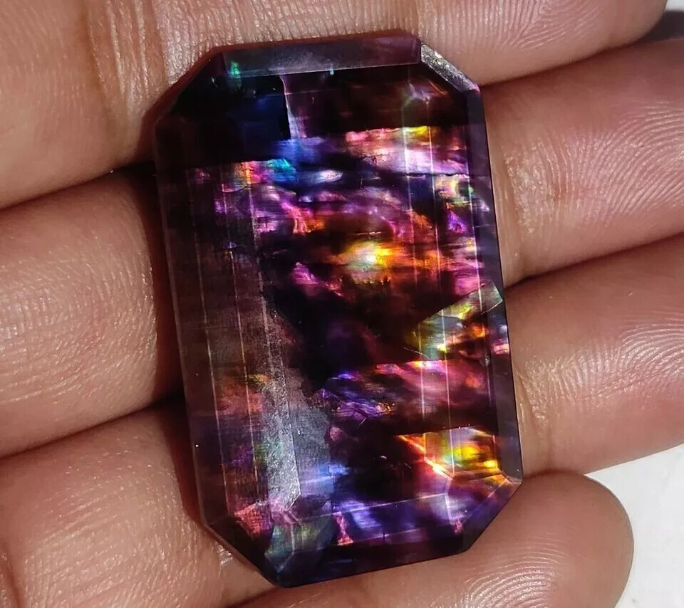 Ammolite Emerald Doublet Rare Opal-Like Organic 47.60 Ct Natural Loose Gemstone