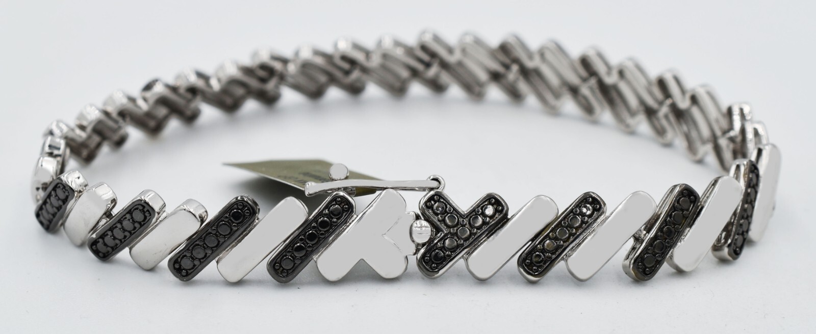 GENUINE DIAMOND BRACELET 14K WHITE GOLD PLATED – Made in USA