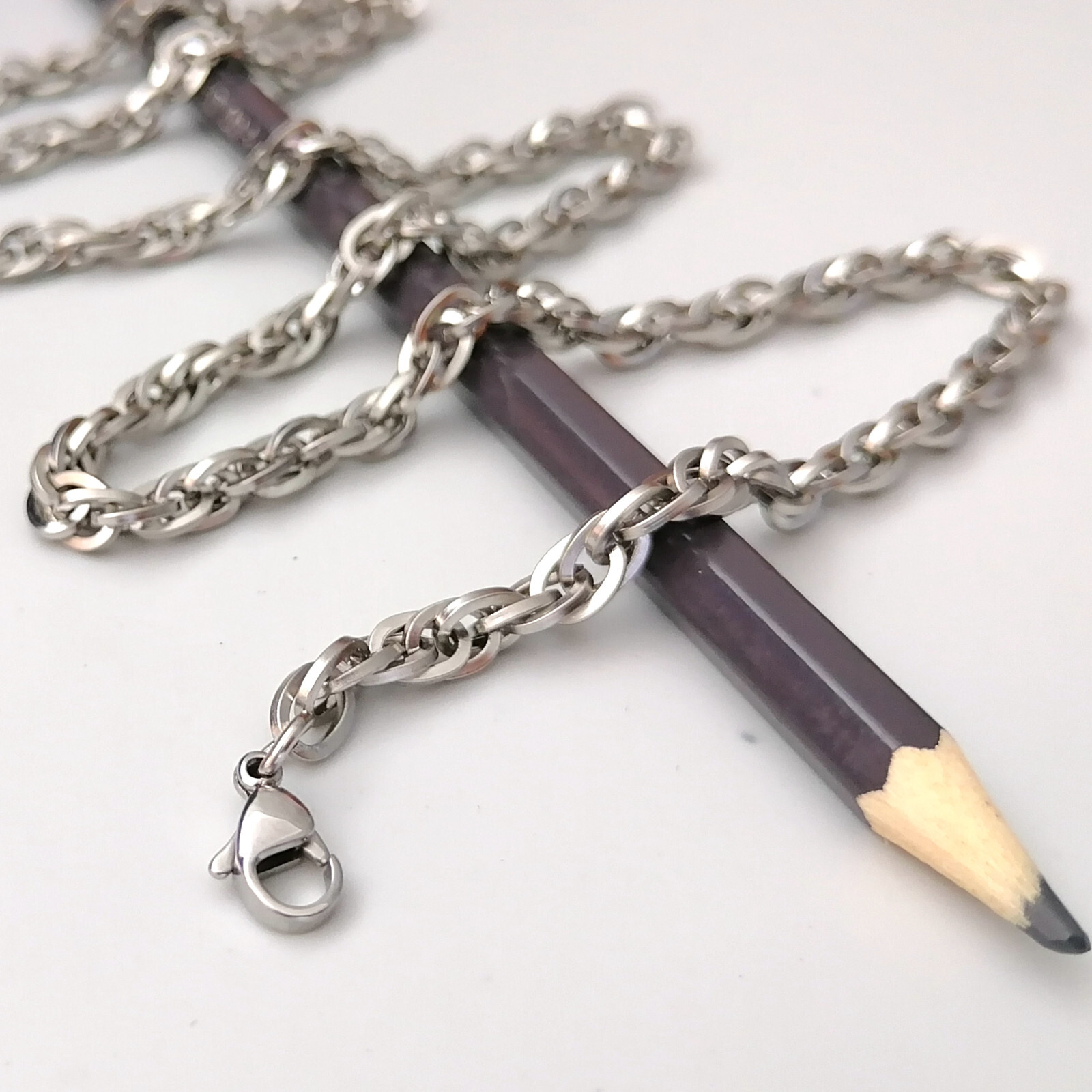 Rope traditional Men’s necklace stainless steel chain 18/20/24/30inch 5mm width