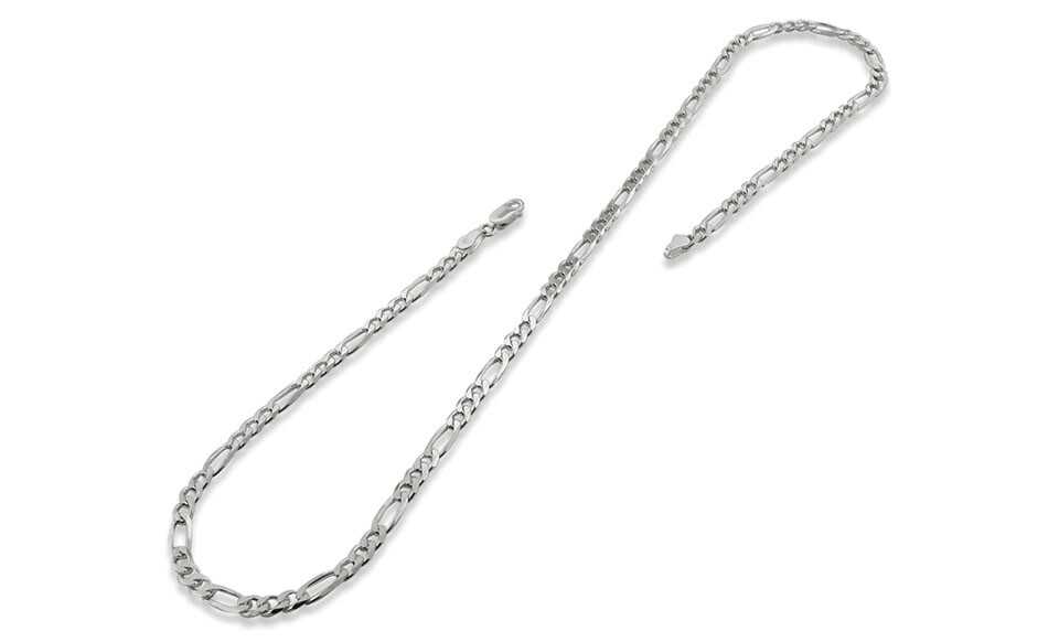 Verona Jewelers Sterling Silver 925 Italian 3MM Figaro Link Chain Necklace