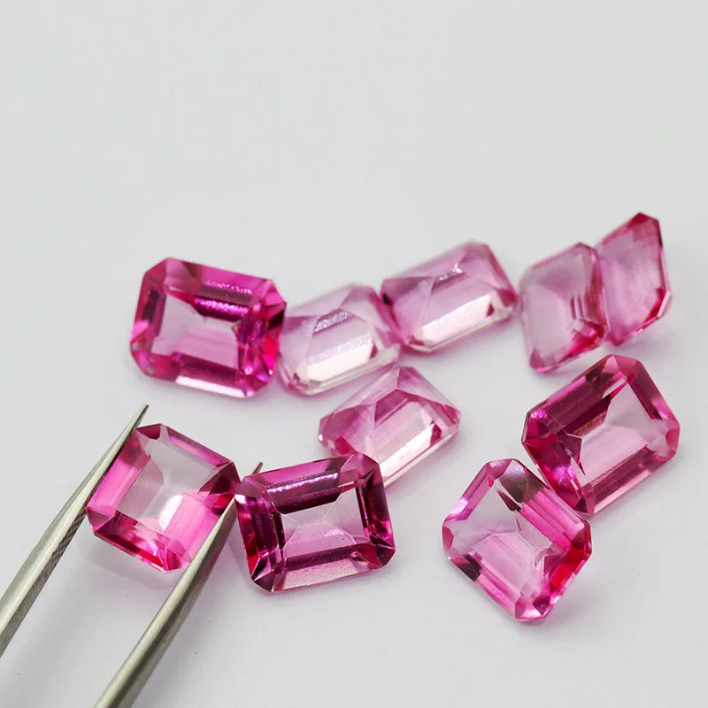 Wholesale Price 0.5-10ct Natural Emerald Cut Pink Padparadscha for Jewelry