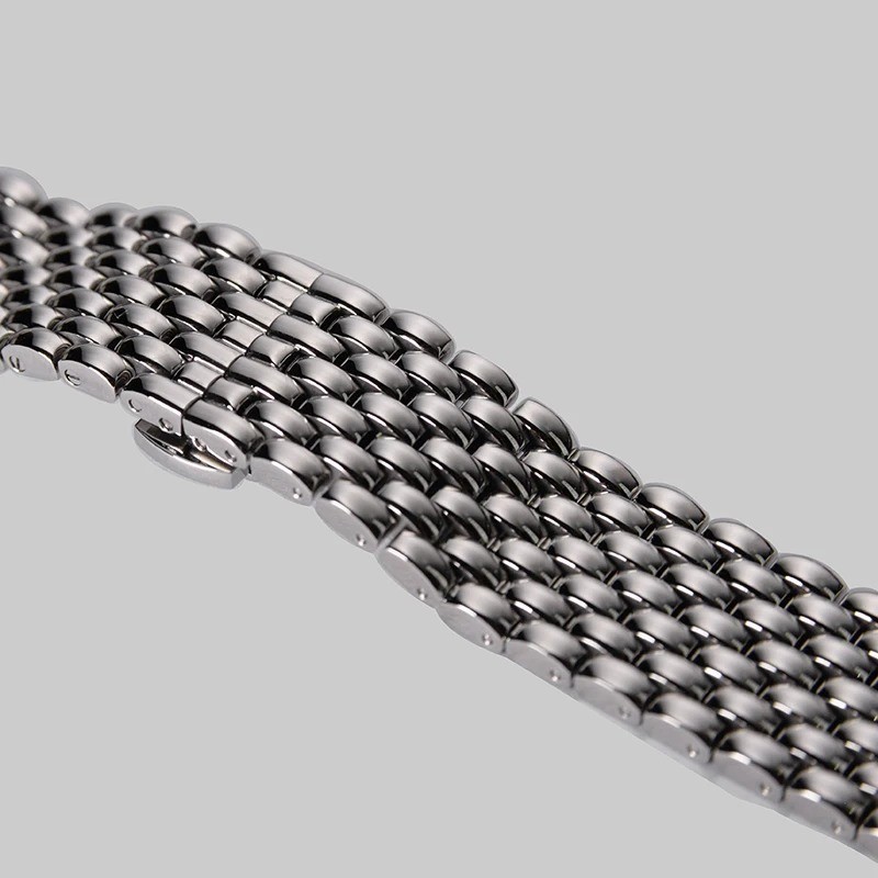 316L Stainless Steel Watch Band Beads of Rice Bracelet 18mm 19mm 20mm Silver