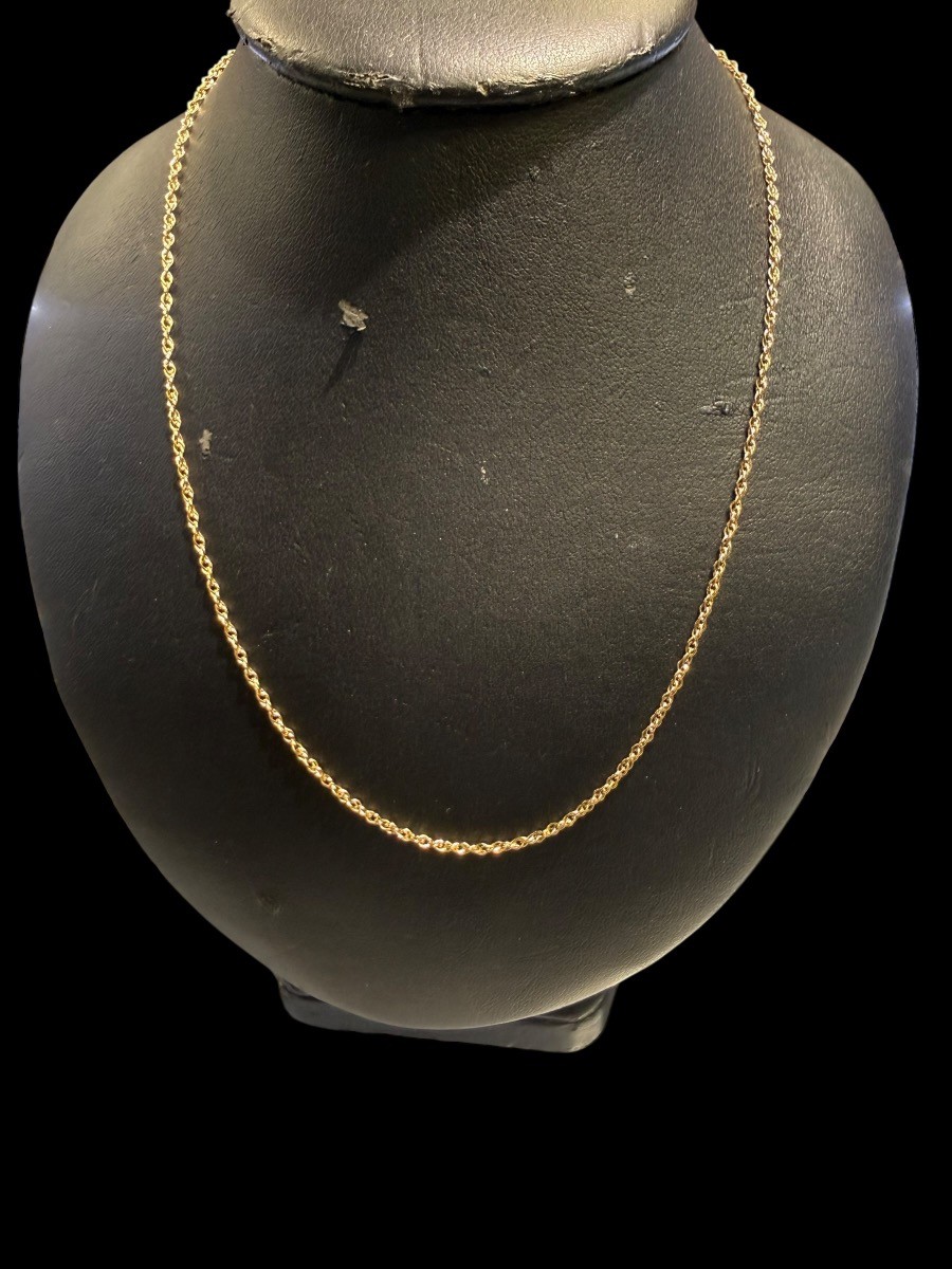 14K Yellow Gold Double Cable Link Chain Necklace 18″ 1.3mm Weight 1. (MP3070899)