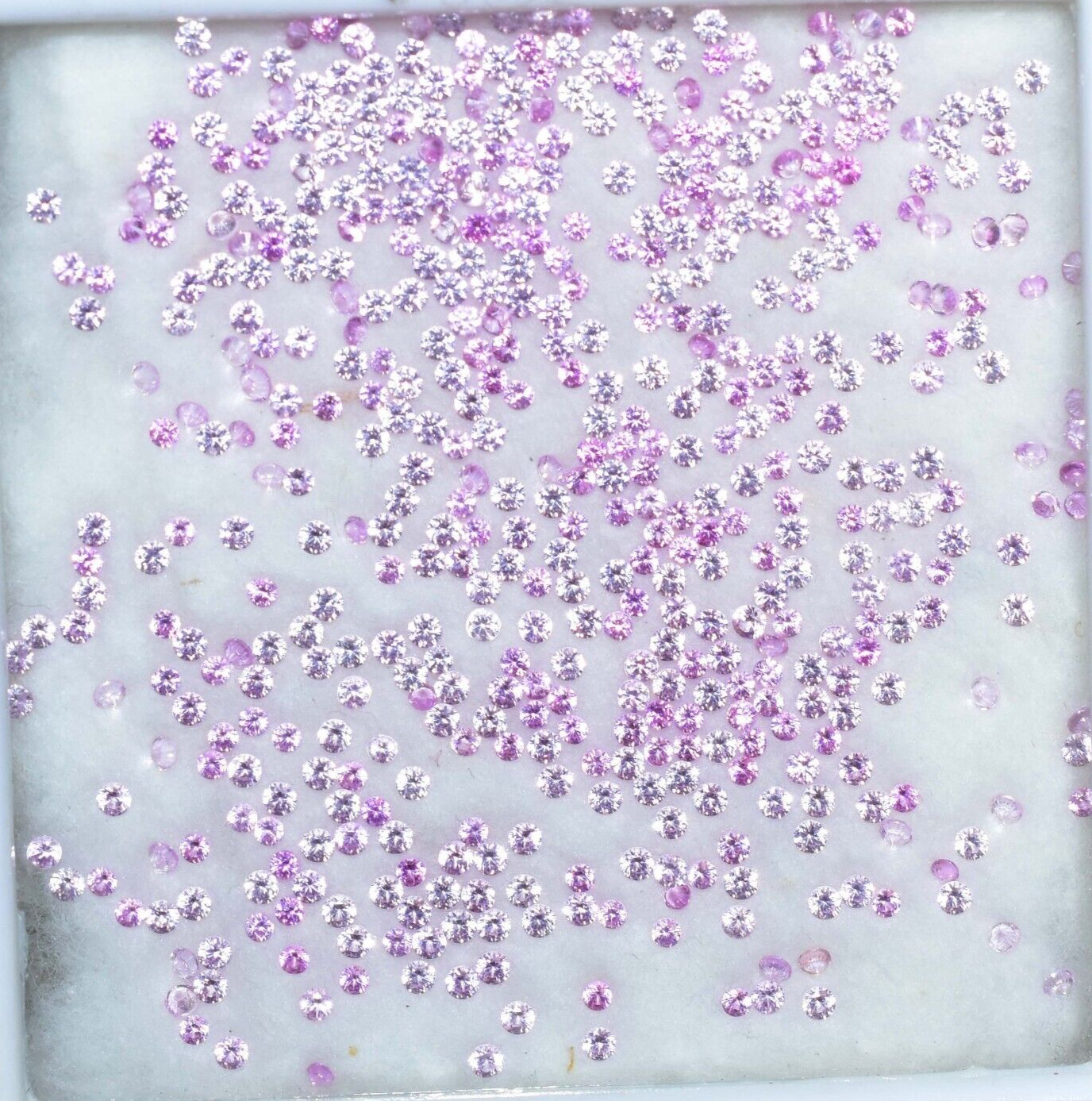 518 Pcs Natural Mogok Pink Ruby AGL Certified 1×1 mm Round Shape Loose Gemstone