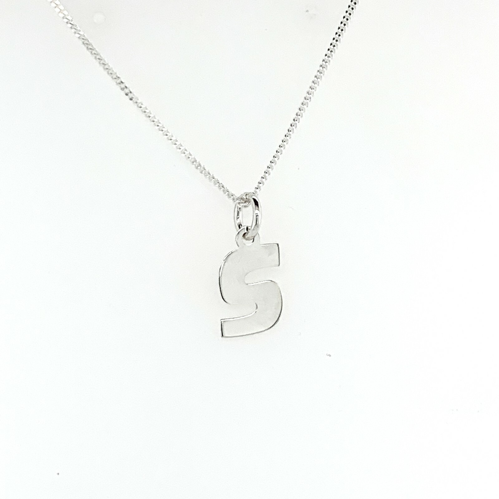 Initial Letter Charm Necklace Pendant Sterling Silver Woman Modern Stylish Trend