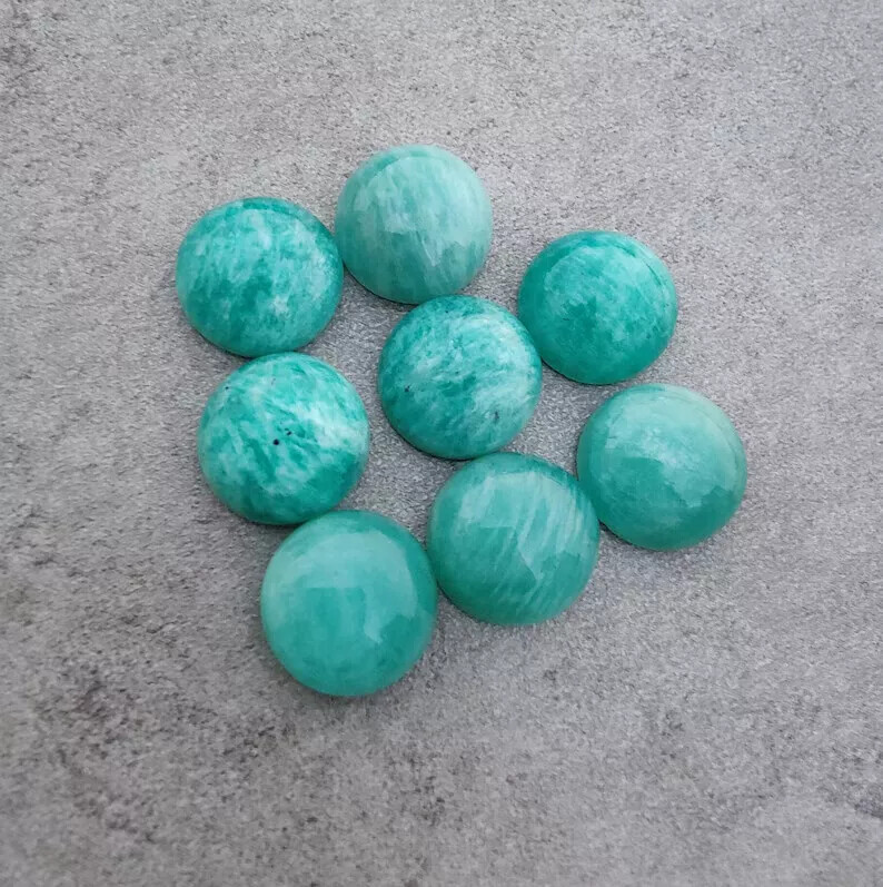 [WHOLESALE] NATURAL AMAZONITE CABOCHON ROUND SHAPE LOOSE GEMSTONE