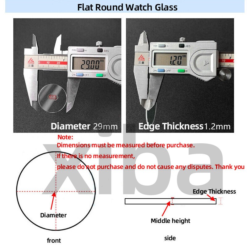 0.8mm 1.0mm 1.2mm 1.5mm Thick Flat Sapphire Round Watch Glass Crystal 15mm-45mm