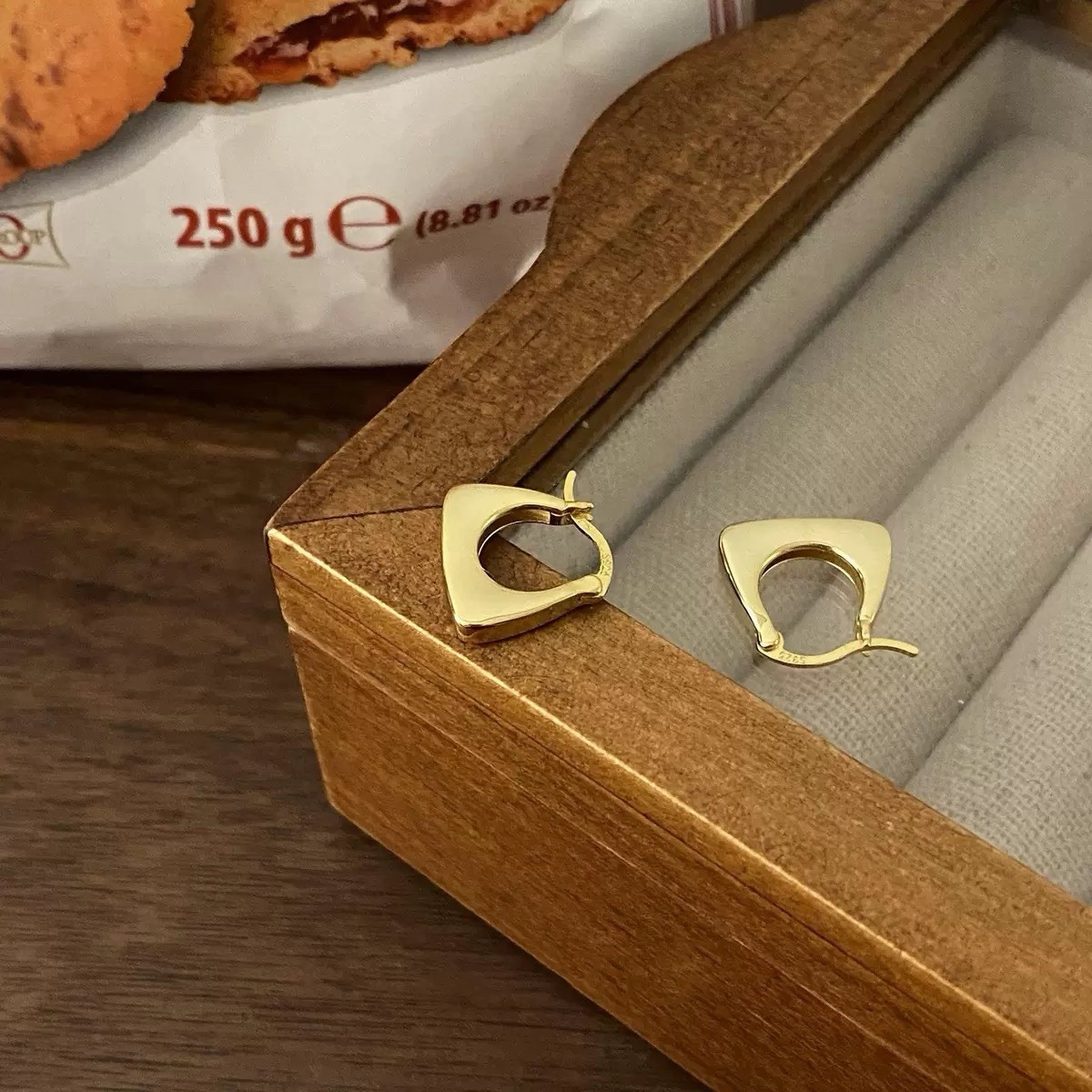 925 Silver Trapezoid Hoop Earrings Minimalist Geometric Huggie Earrings 439