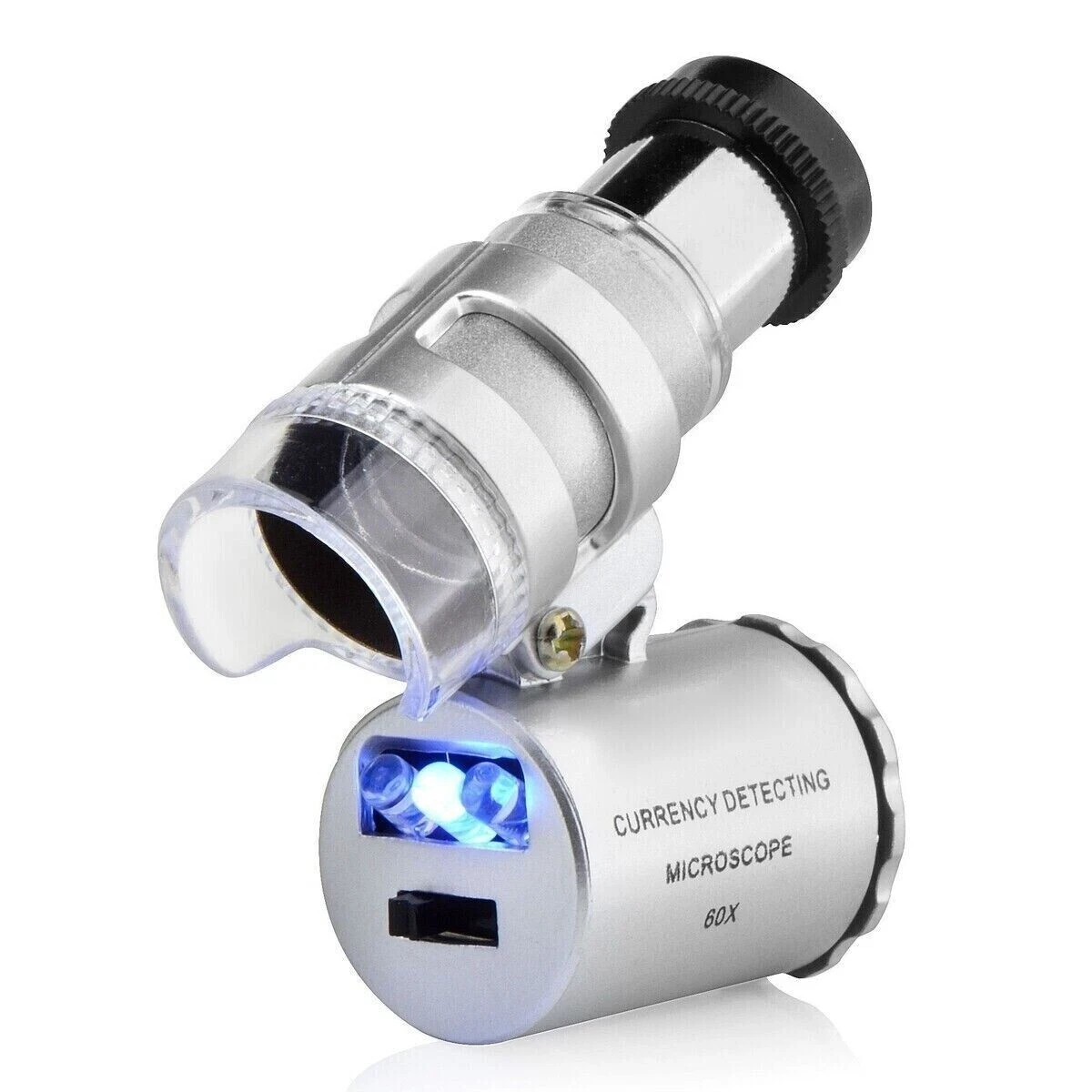 30X 60X Illuminated Jewelers Eye Loupe Foldable Magnifier Bright LED Light Gold