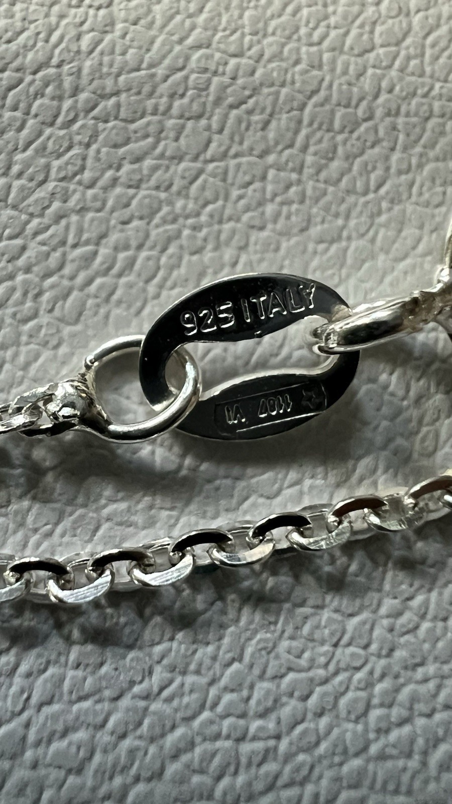 925 Sterling Silver Italy Cable Chain Necklace Spring Ring Clasp