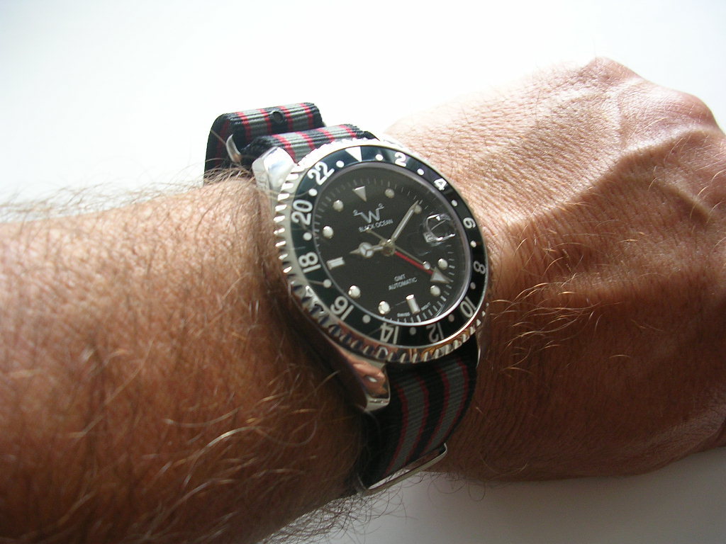 24mm Bonded striped NATO G10 military Pilot watch band strap 2 pak RAF IW SUISSE