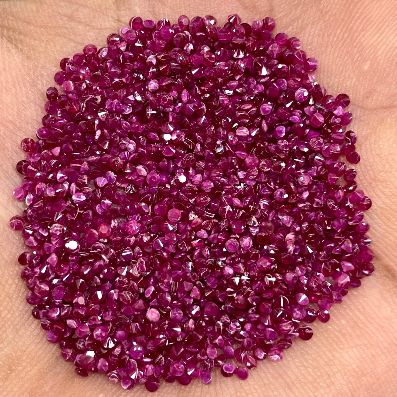 100 Pcs Natural Ruby 1.4mm Round Cut Rich Red Loose Gemstones Wholesale Lot