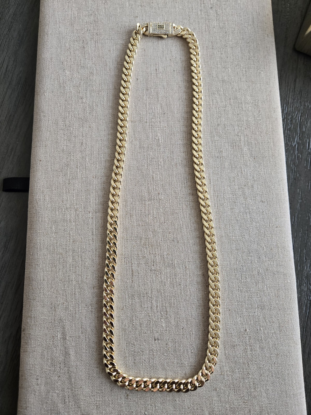Monaco Gold Cuban Link 9mm Chain Iced Sleek Clasp In 18K Gold Filled Necklace