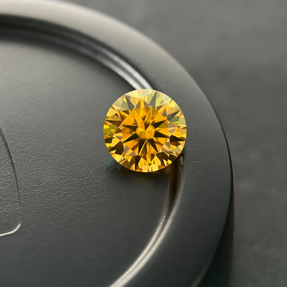 Colored Moissanite Real Gem Stone W. GRA Certificate VVS1 D Round Loose