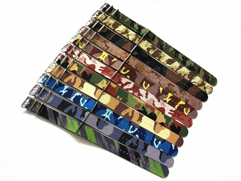NATO G10 ® Ballistic CAMO nylon watch band Military strap RAF stitched IW SUISSE