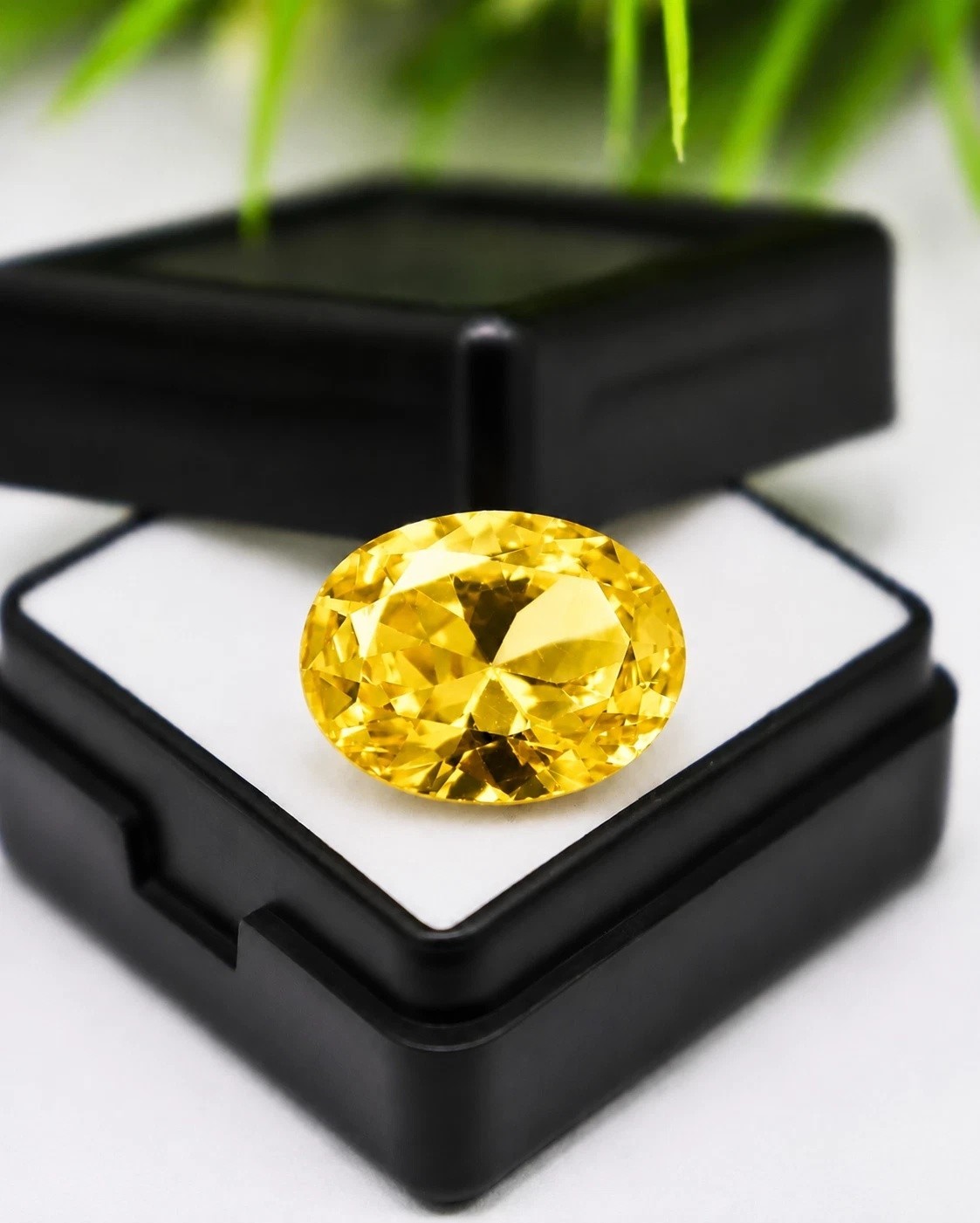 Yellow Sapphire Oval Cut 10.65 Ct Sri Lanka Lab-Created Certified Loose Gemstone