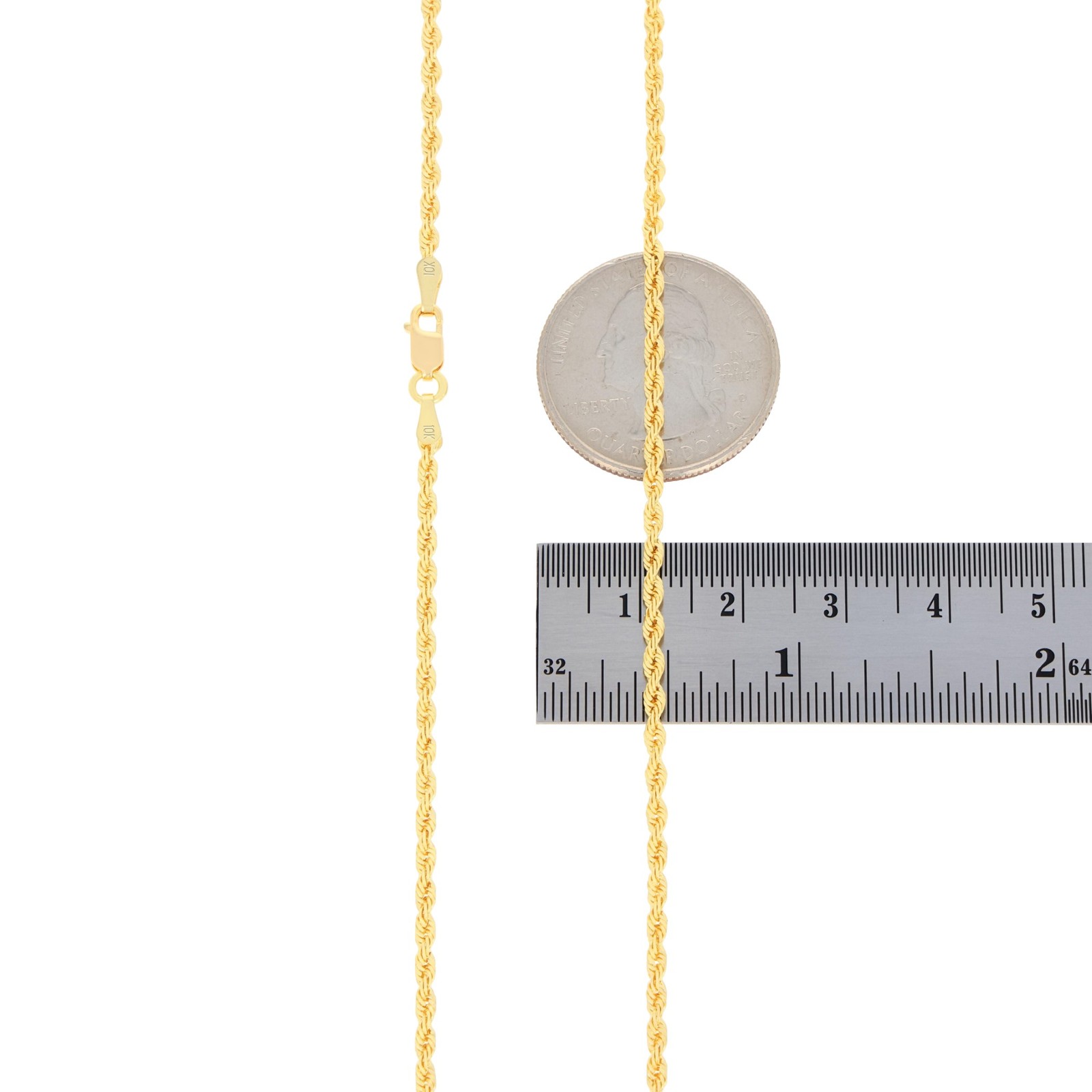 10K Yellow Gold 2mm-7mm D/C Rope Chain Bracelet Men Women 7″ 7.5″ 8″ 8.5″ 9″