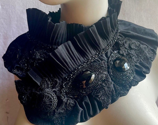 Nita Angeletti OOAK Art To Wear BLACK MAGIC COLLAR Statement Necklace