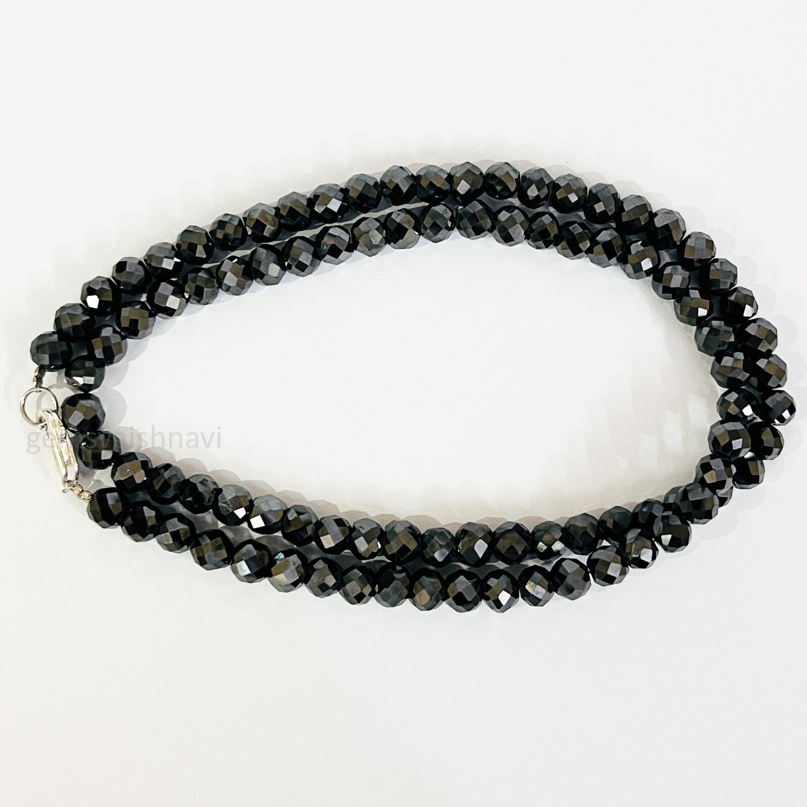BLACK DIAMOND NECKLACE 28 inch 6 mm Certified AAA Rare Earth Mined