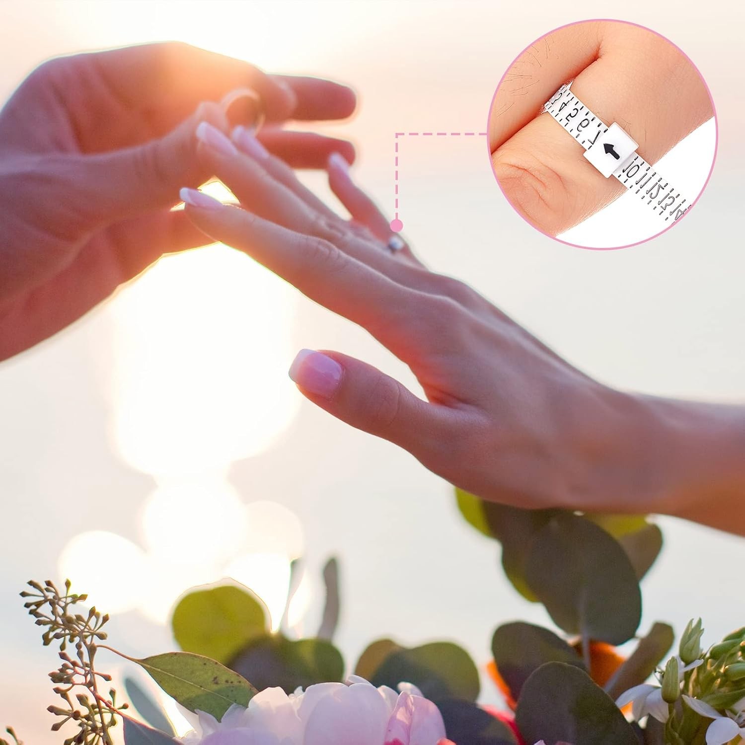2PCS Ring Sizer Measure Tool Gauge Plastic Finger Sizing Finder Reusable 1-17