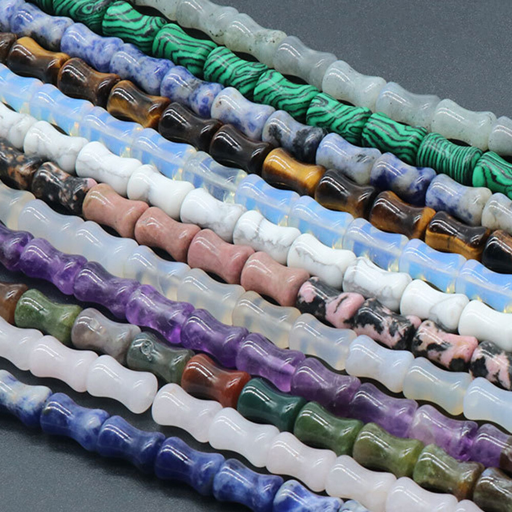 Natural Bamboo Joint Shape Loose Beads 8*12mm Crystal Jewelry Making Gemstone