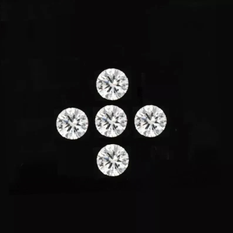 2 Ct Natural White Diamond Round Cut 5 mm 5 Pcs VVS1 D Grade IDGL Certified D621