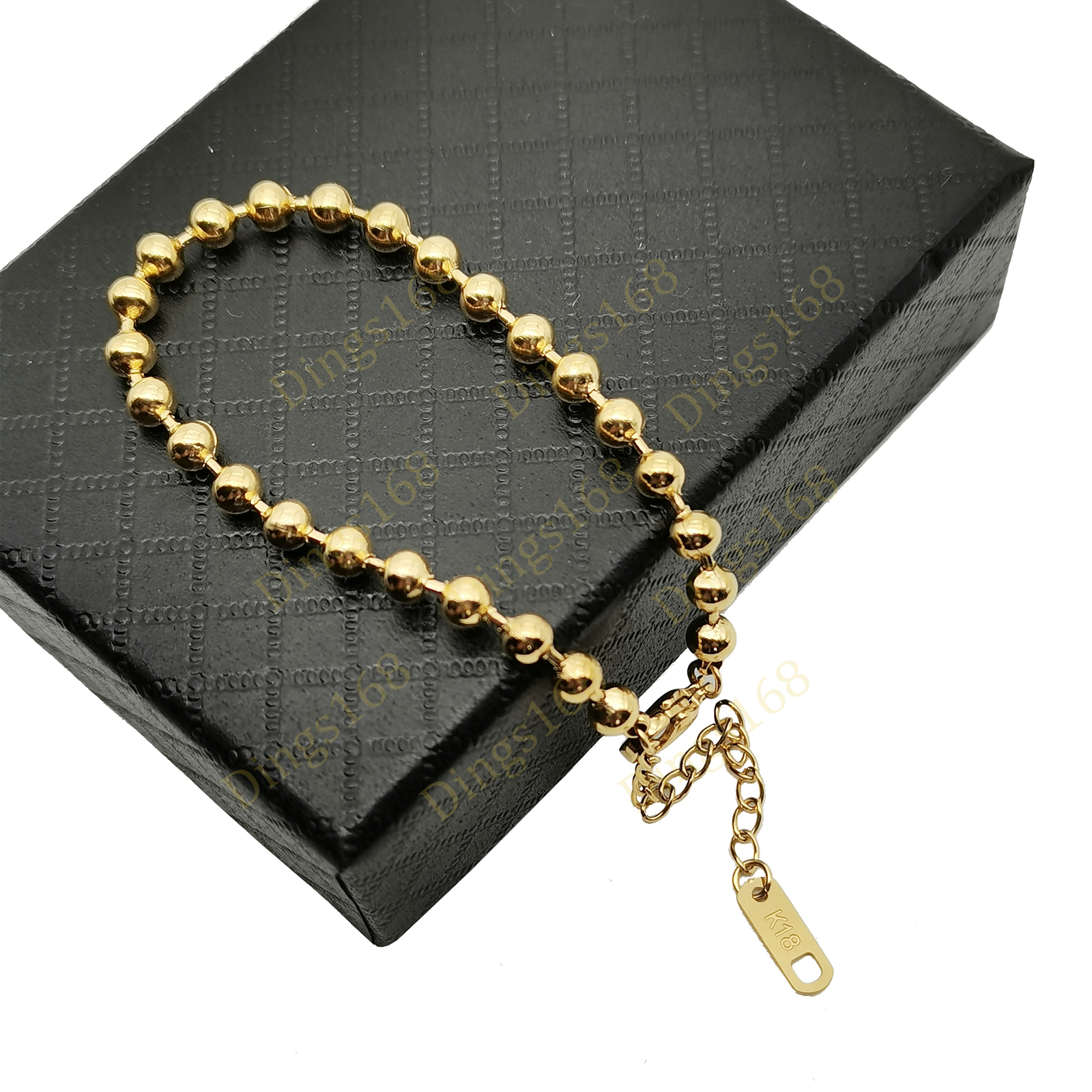 Classic Real 18K Yellow Gold Filled Tarnish-Resist 8/10″ 4mm Bead Chain Anklet
