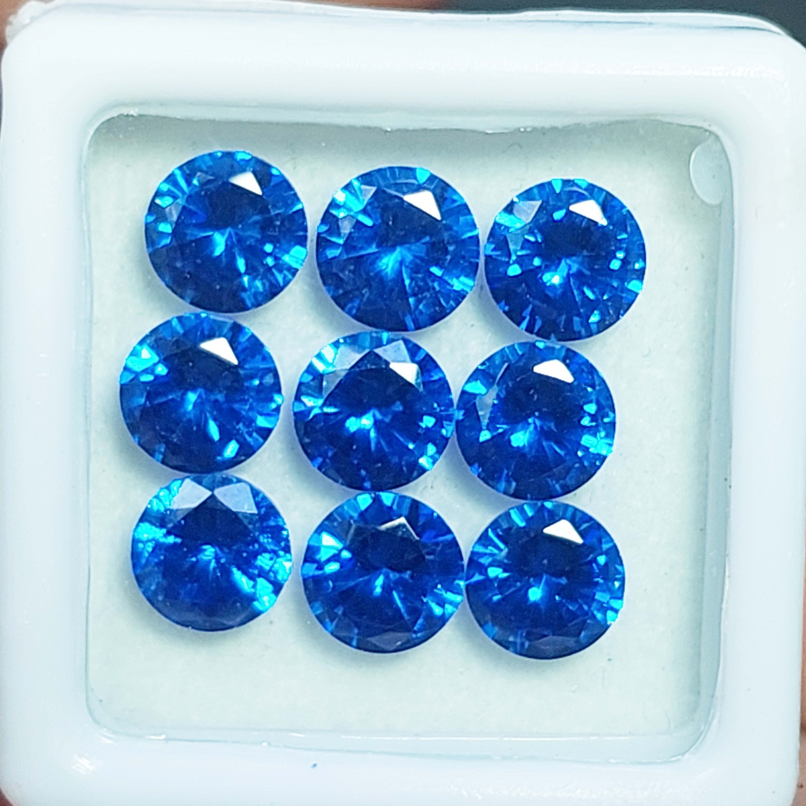 Natural Blue Sapphire 6mm Round Shape Certified Gemstone Lot – 9 Piece Parcel