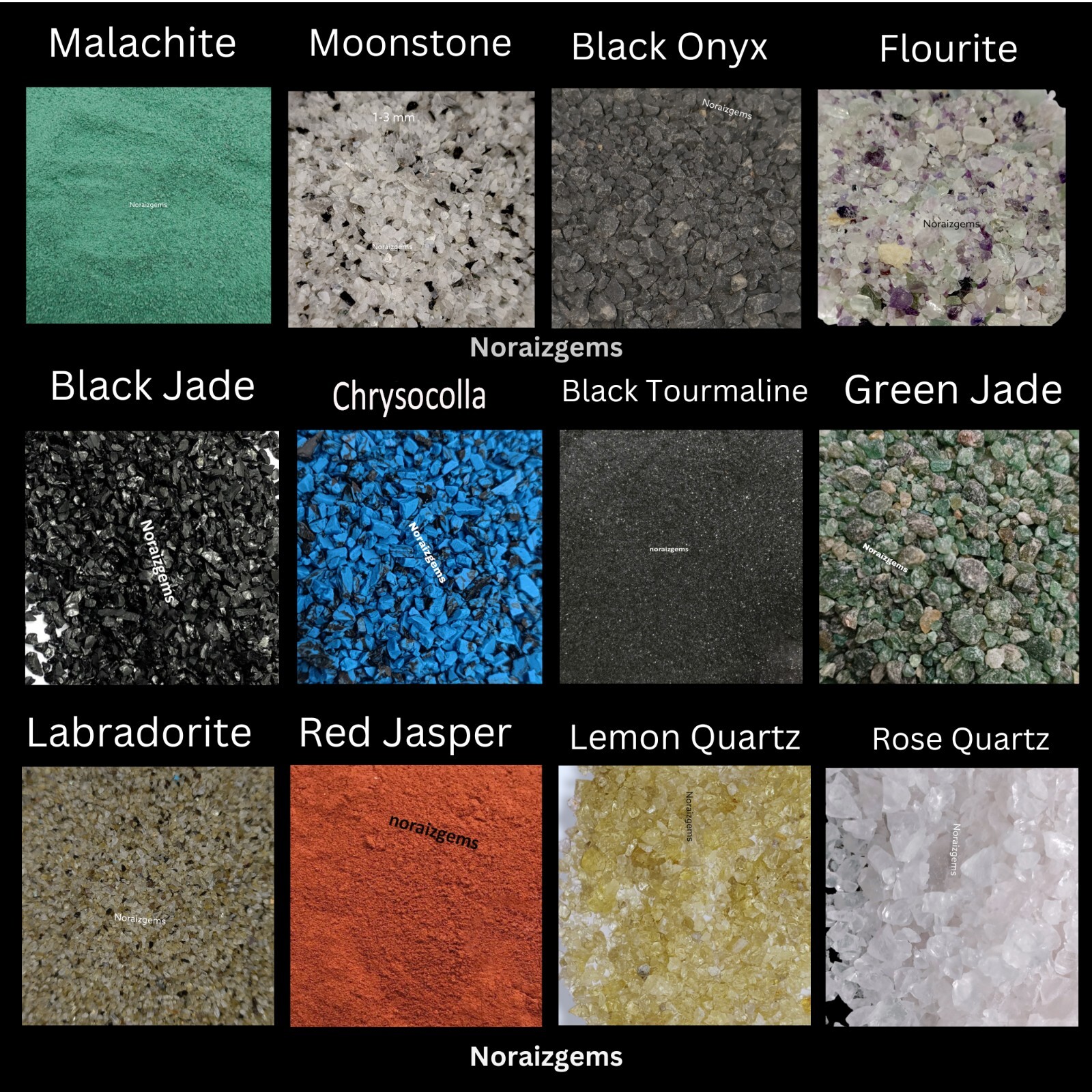 Crushed Gemstone Coarse 0.5-1 MM Crushed Powder For Ring Inlay Woodwork Inlay