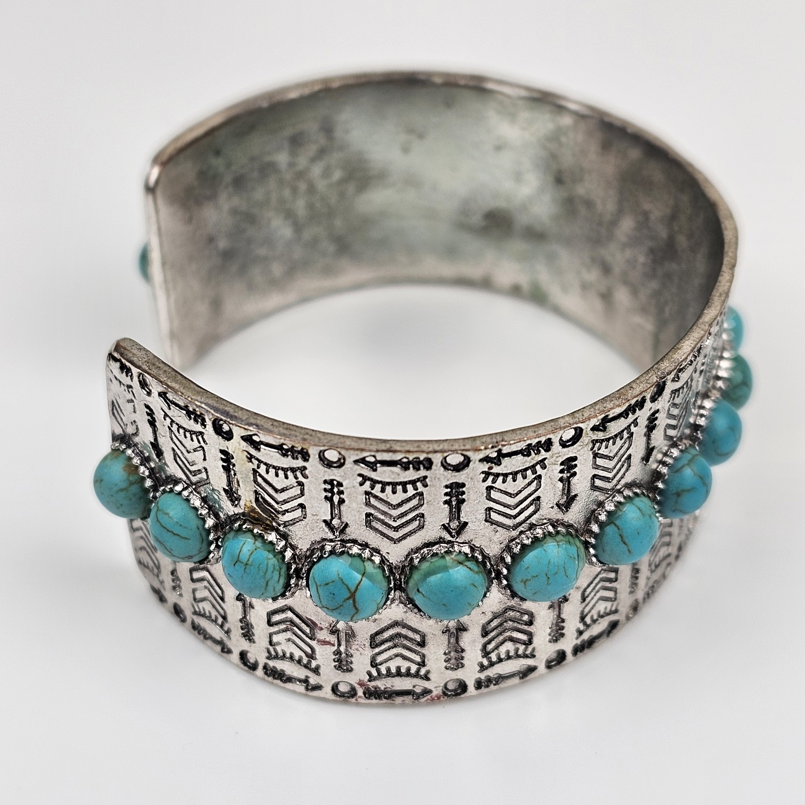 JEWERLY – Sterling Silver Native American Vintage Antique Cuff Bracelet 2.5 oz