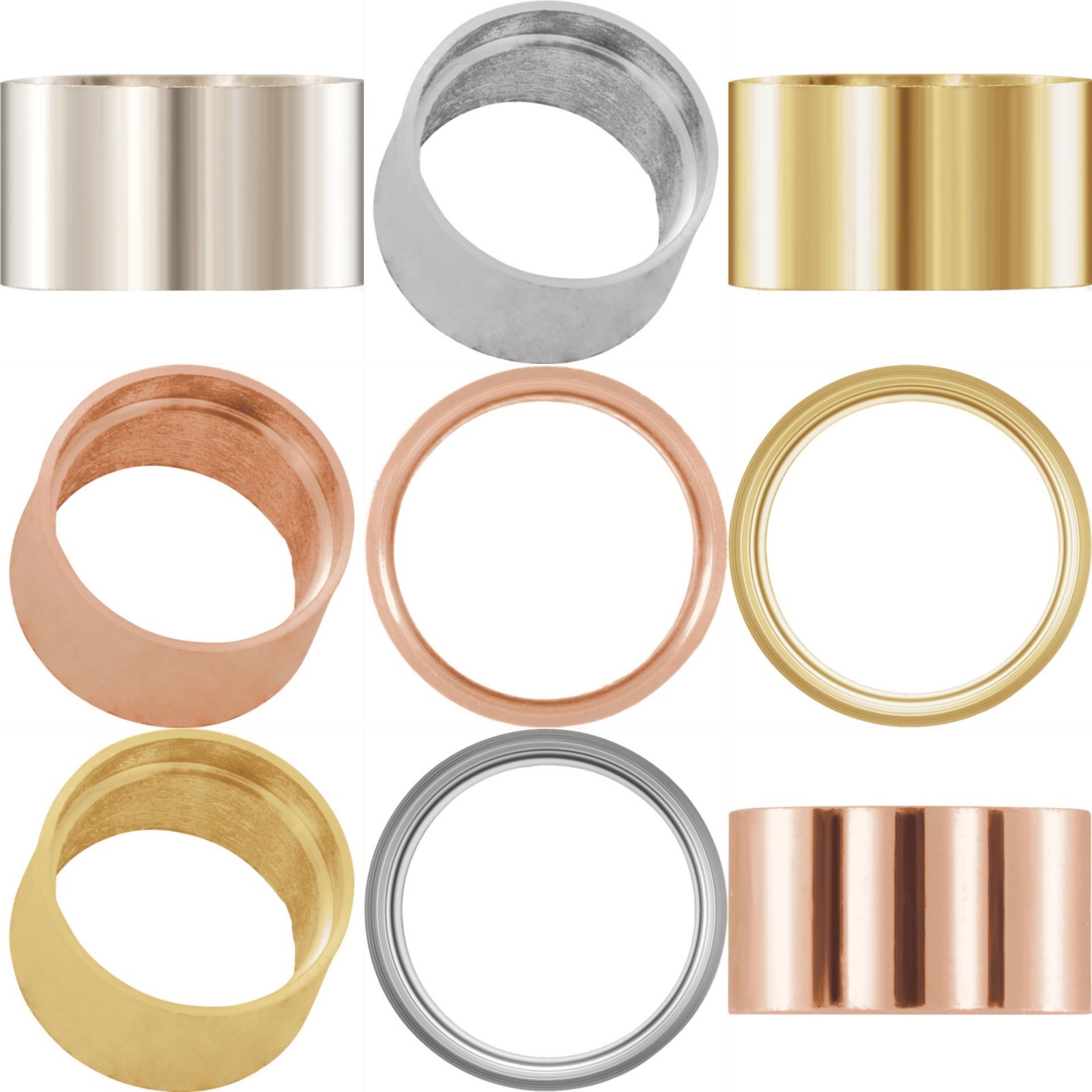 14k 18k 950 .925 Round Tube Bezel Set Setting w/Bearing One Stone Mount 1.75-8mm