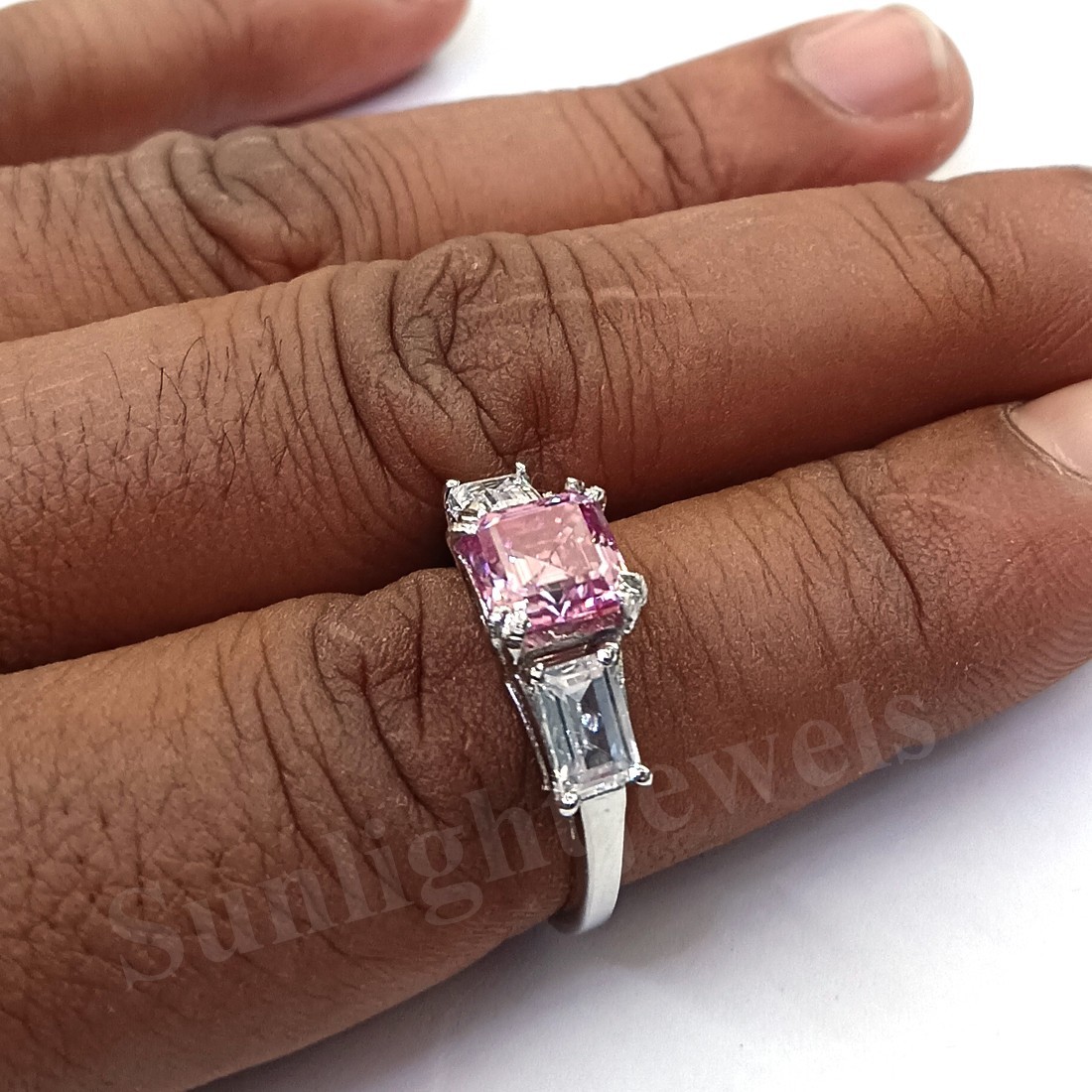 4.50 Ct Certified Natural VVS1 Pink Diamond Solitaire Ring 925 Sterling Silver