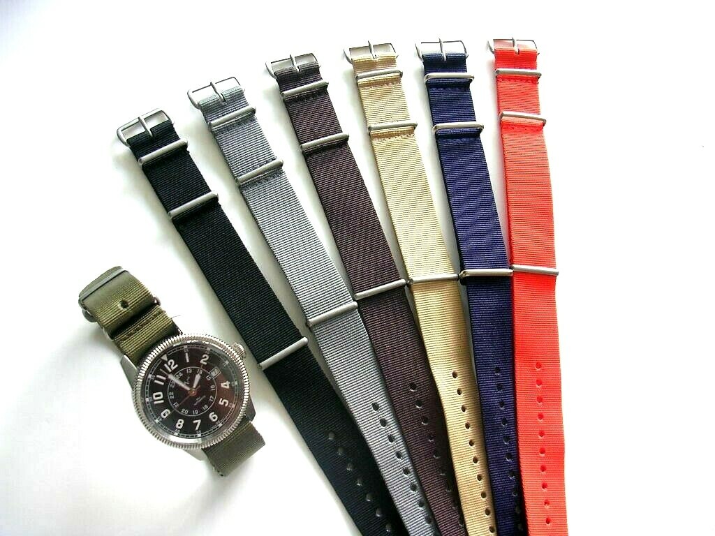 22mm Tan NATO G10 Ballistic nylon watchband strap 2 pak MoD RAF Bonded IW SUISSE
