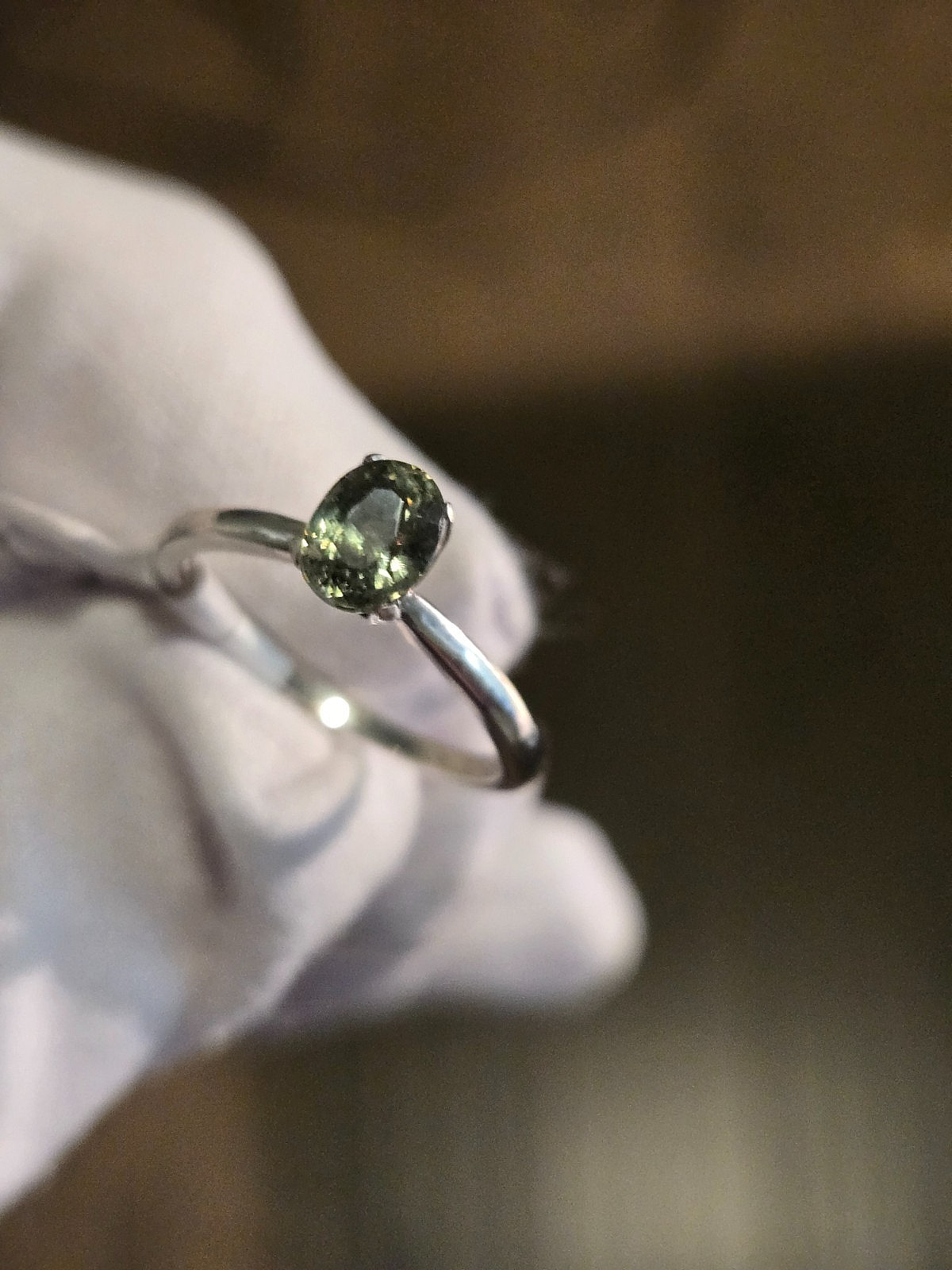 0.81CT DEMANTOID STERLING SILVER RING! EXCELLENT STONE/FINE LUSTER/FLASH/COLORS!