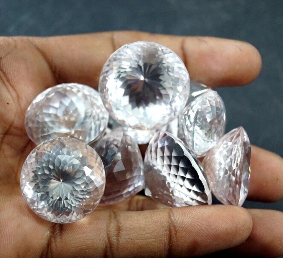 250ct Natural White Sapphire 20-30pcs Round Size AGL Certified Gem Set