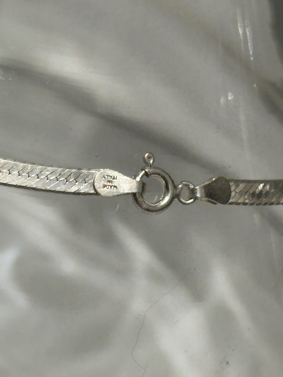 Vintage Sterling Silver 925 Herringbone Chain Necklace 18” 4mm Italy 6.6g