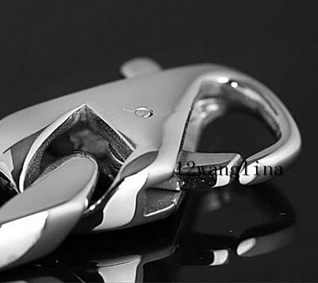 15mm Silver Tone Cuban Curb Link Men’s Chain Boys 316L Stainless Steel Bracelet