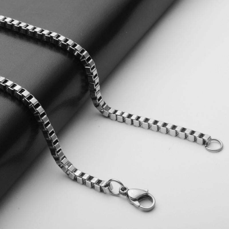 5pcs 2.5mm/3mm Stainless Steel Box Chain Necklace for Men Women Jewelry Chains