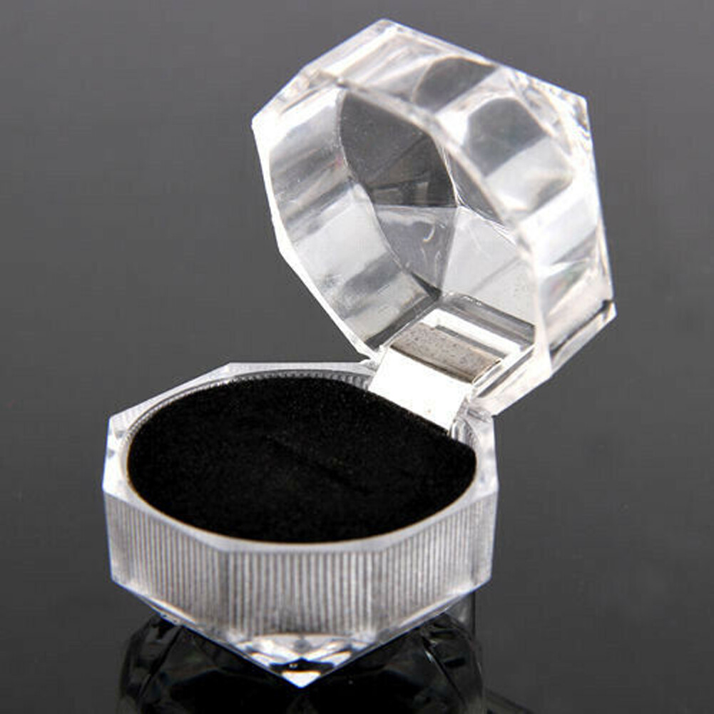 20/40 PCS Plastic Transparent Crystal Lots Jewelry Ring Display storage boxes
