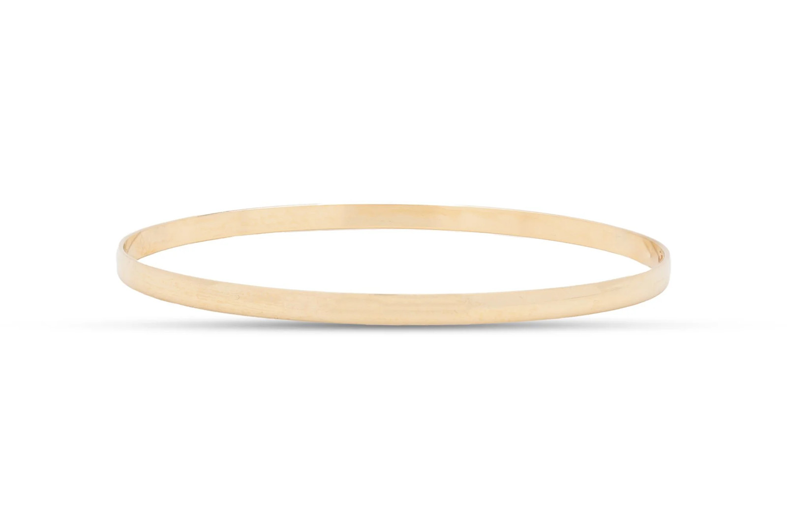 7.5” 14k Yellow Gold 3mm Wide Slip-on Solid Bangle Bracelet (6.80g.)