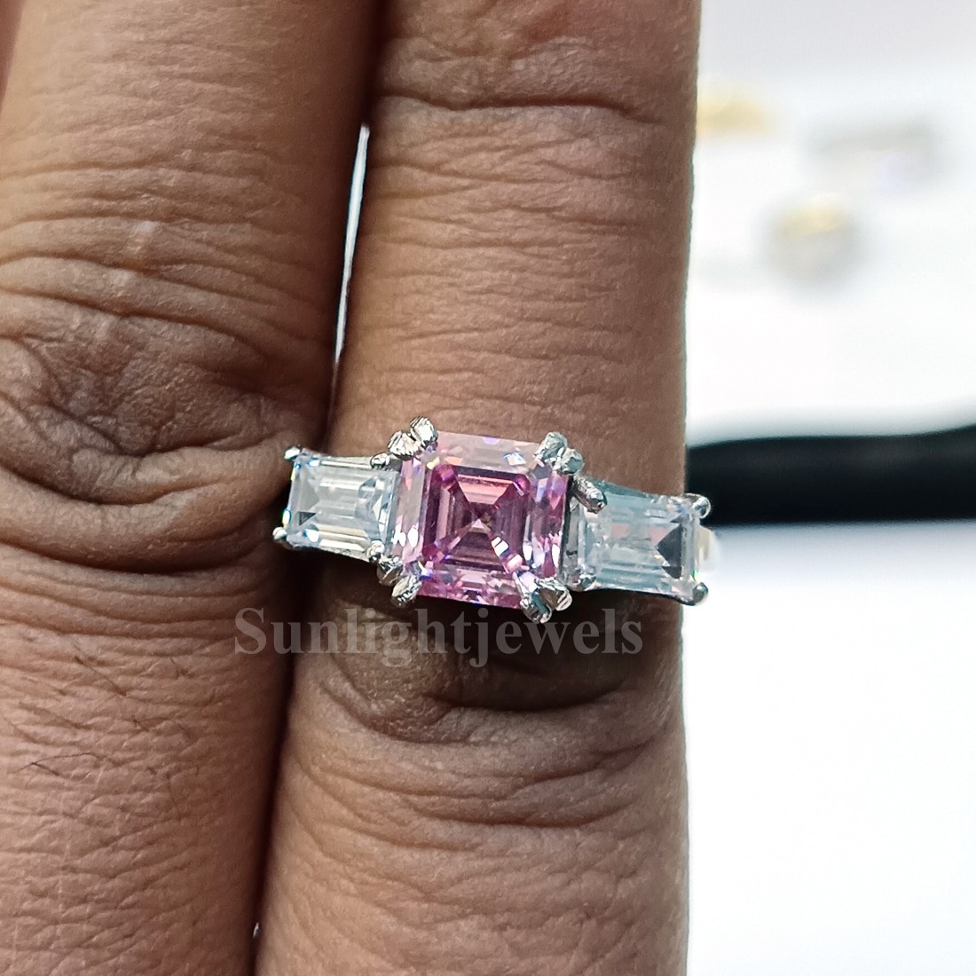4.50 Ct Certified Natural VVS1 Pink Diamond Solitaire Ring 925 Sterling Silver