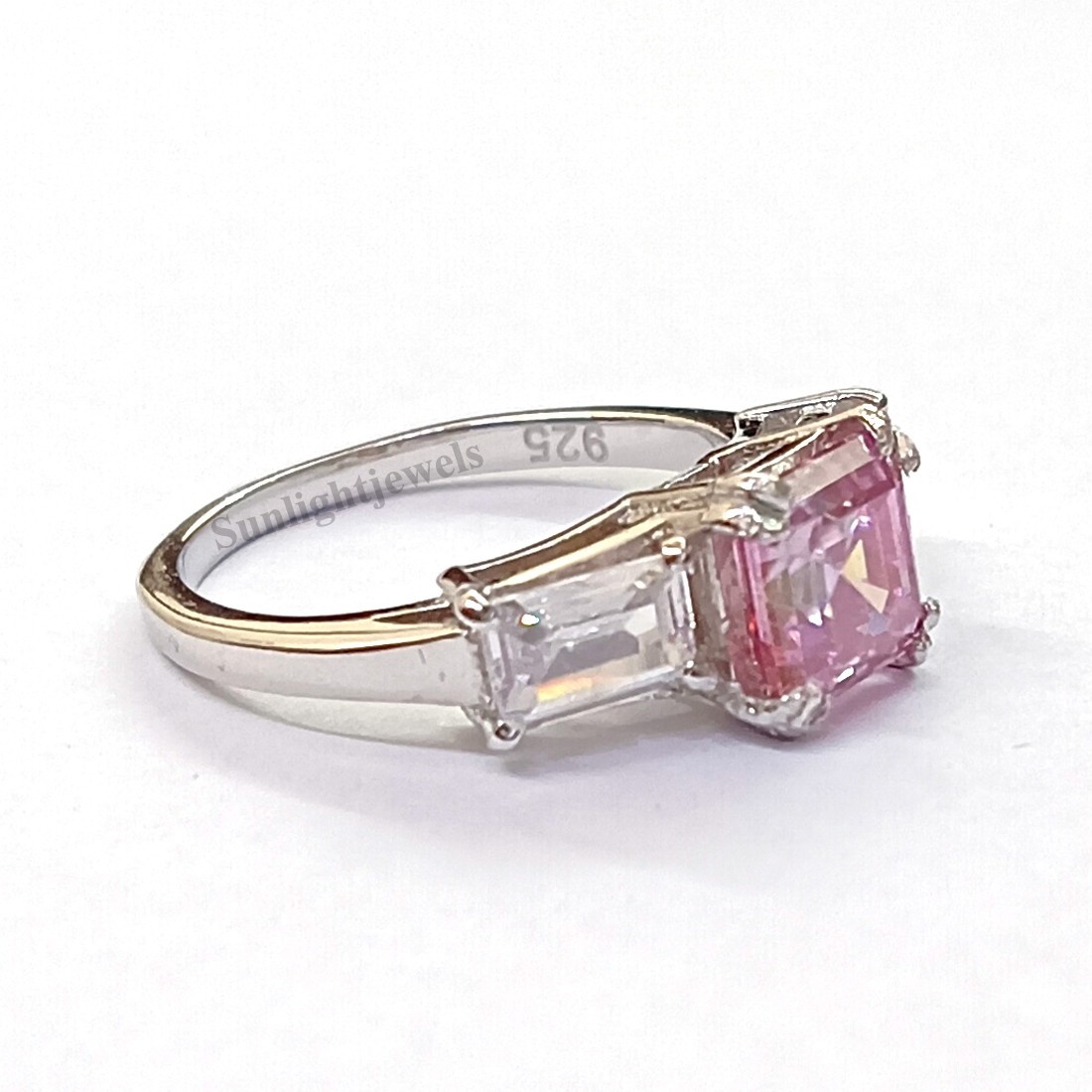 4.50 Ct Certified Natural VVS1 Pink Diamond Solitaire Ring 925 Sterling Silver