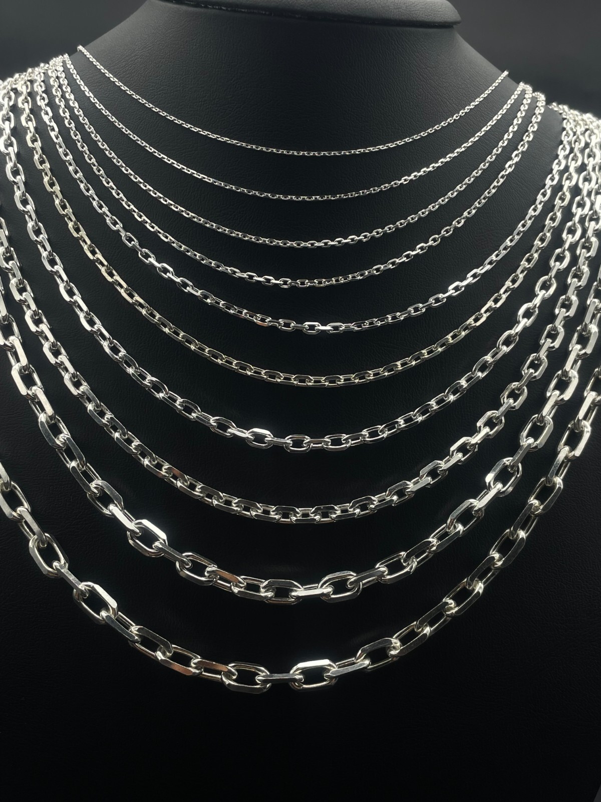 Men Cable Link Anchor 925 Sterling Silver Chain Necklace Gift for Birthday Chain