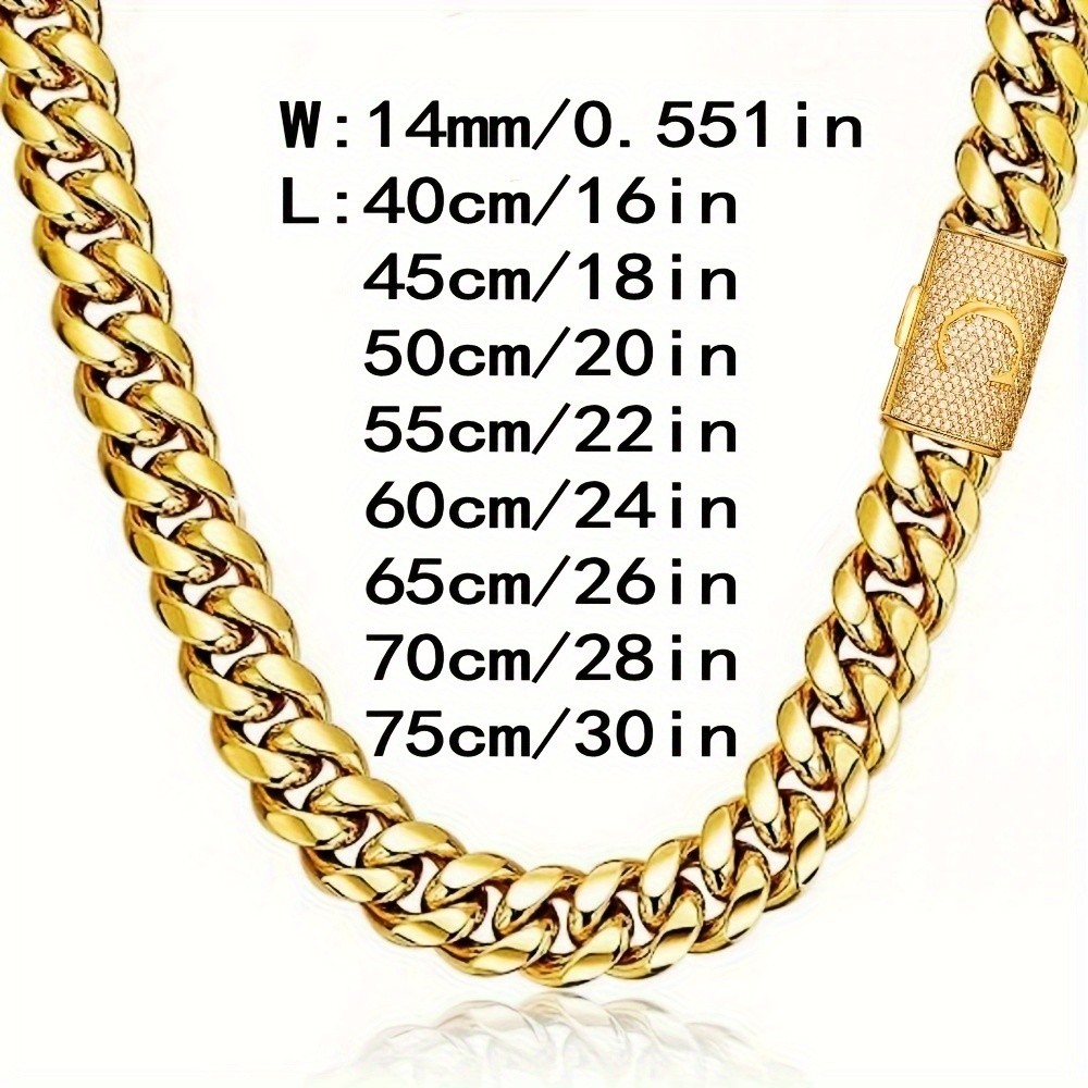 Men’s 18K Gold Plated Cuban Link Necklace & Bracelet Set Size 16-30in