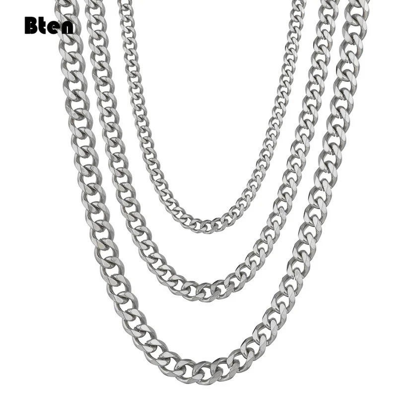 Men’s Stainless Steel Cuban Link Chain Necklace