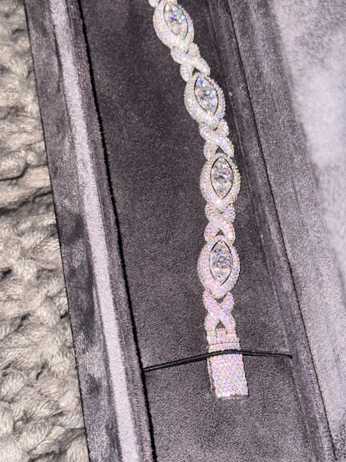 marquise halo tennis bracelet 7” with moissanite 925 Sterling silver stamped