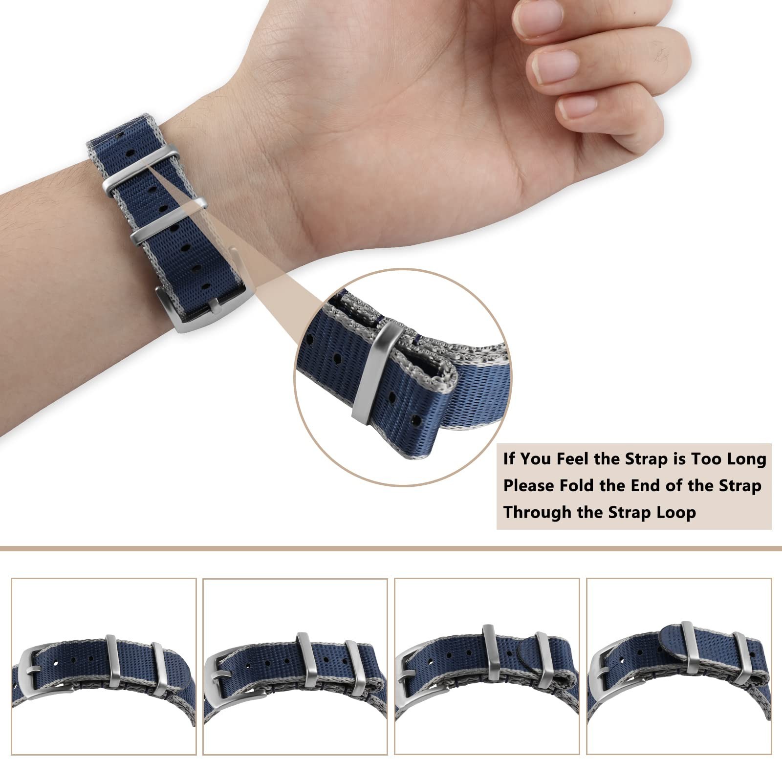 Watch Band for Lug Width 20mm/22mm Premium Ballistic Nylon, Comfortable and B…